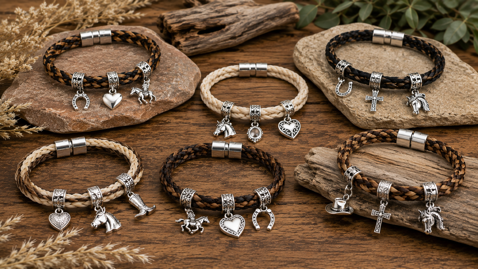 The 12 Most Popular Horse Hair Jewelry Designs 12 Hair Charm Bracelets The 12 Most Popular Horse Hair Jewelry Designs - 12