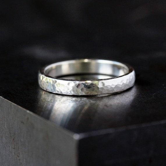 Hammered Sterling Silver Band 15 Awesome Mens Sterling Silver Rings - 12