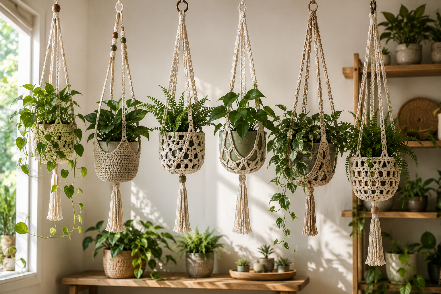 Stunning Crochet Patterns To Decorate Your Home & Make Accessories 9 Hanging Crochet Plant Holders Stunning Crochet Patterns To Decorate Your Home & Make Accessories - 9 crochet patterns