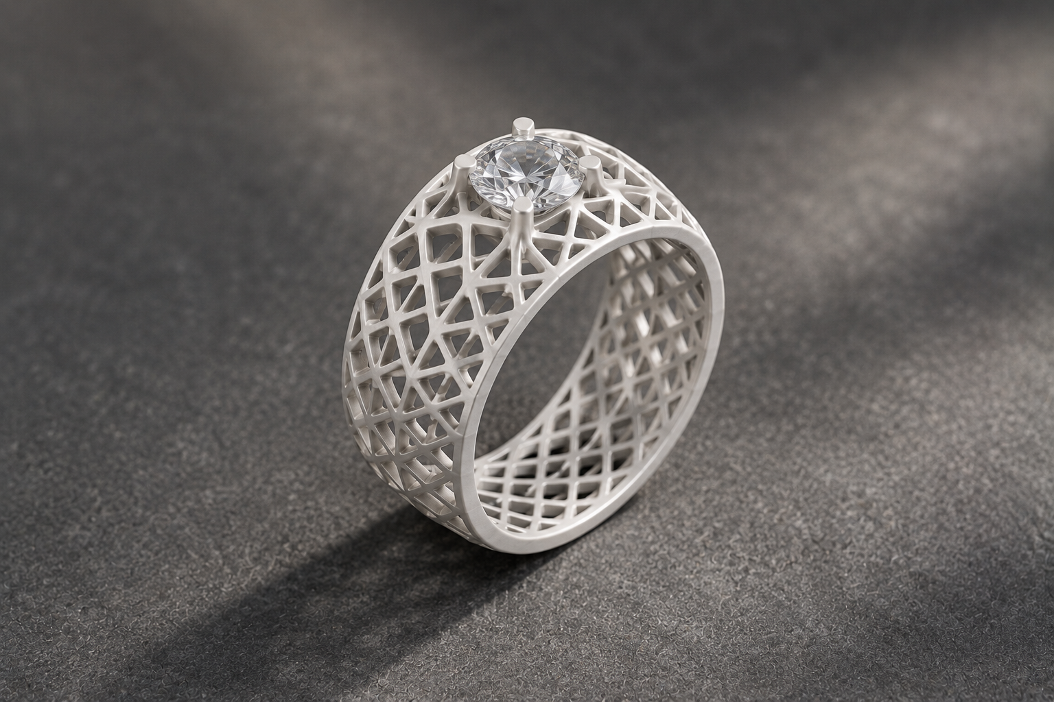 15 Coolest 3D Printed Jewelry Designs 10 Lattice Pattern 3D Printed Ring 15 Coolest 3D Printed Jewelry Designs - 10