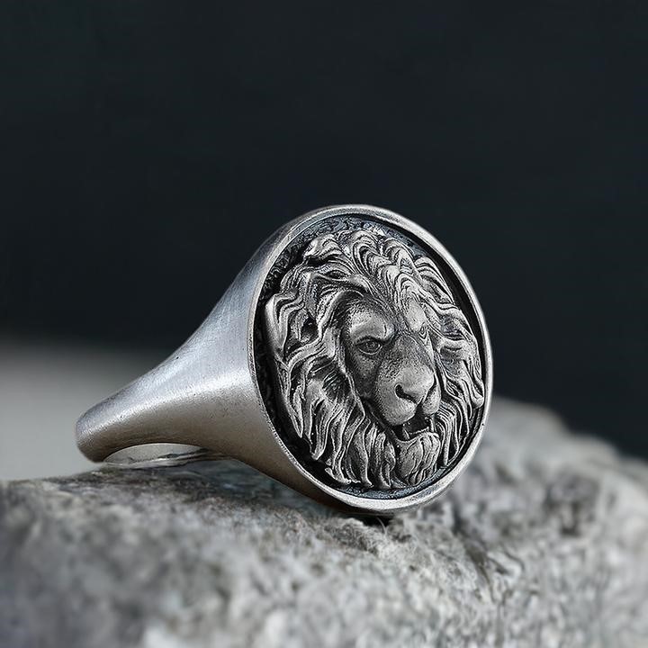 Lion Head Sterling Silver Ring 15 Awesome Mens Sterling Silver Rings - 13
