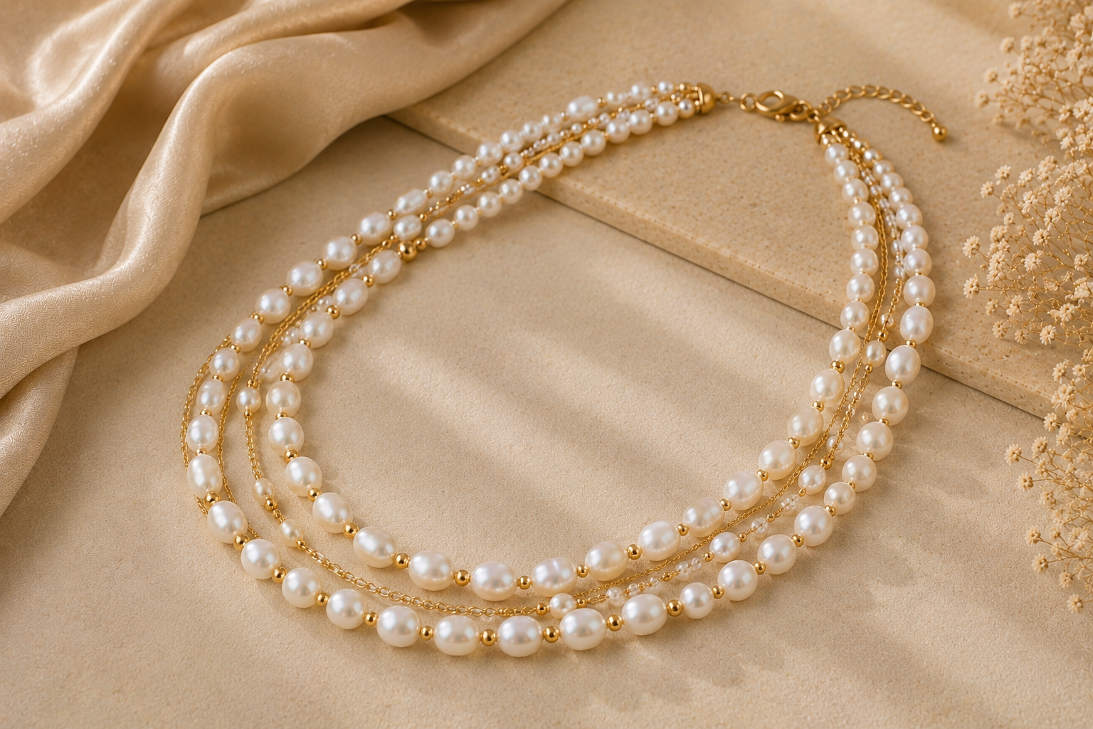 Top 16 Pearl Gold Necklace Designs 17 Multi Strand Pearl Gold Necklace Top 16 Pearl Gold Necklace Designs - 17