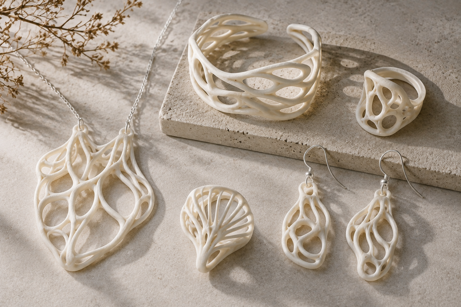 15 Coolest 3D Printed Jewelry Designs 17 Organic Sculptural Jewelry 3D printed 15 Coolest 3D Printed Jewelry Designs - 17