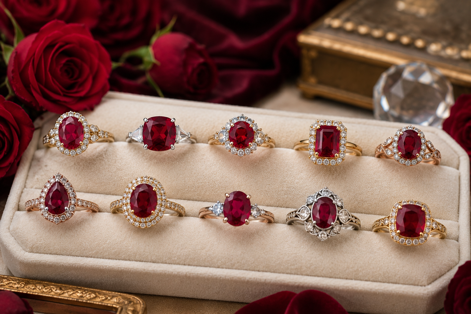 Top 10 Non-Diamond Engagement Ring Types for a More Unique Proposal 5 Ruby Engagement Rings 1 Top 10 Non-Diamond Engagement Ring Types for a More Unique Proposal - 5