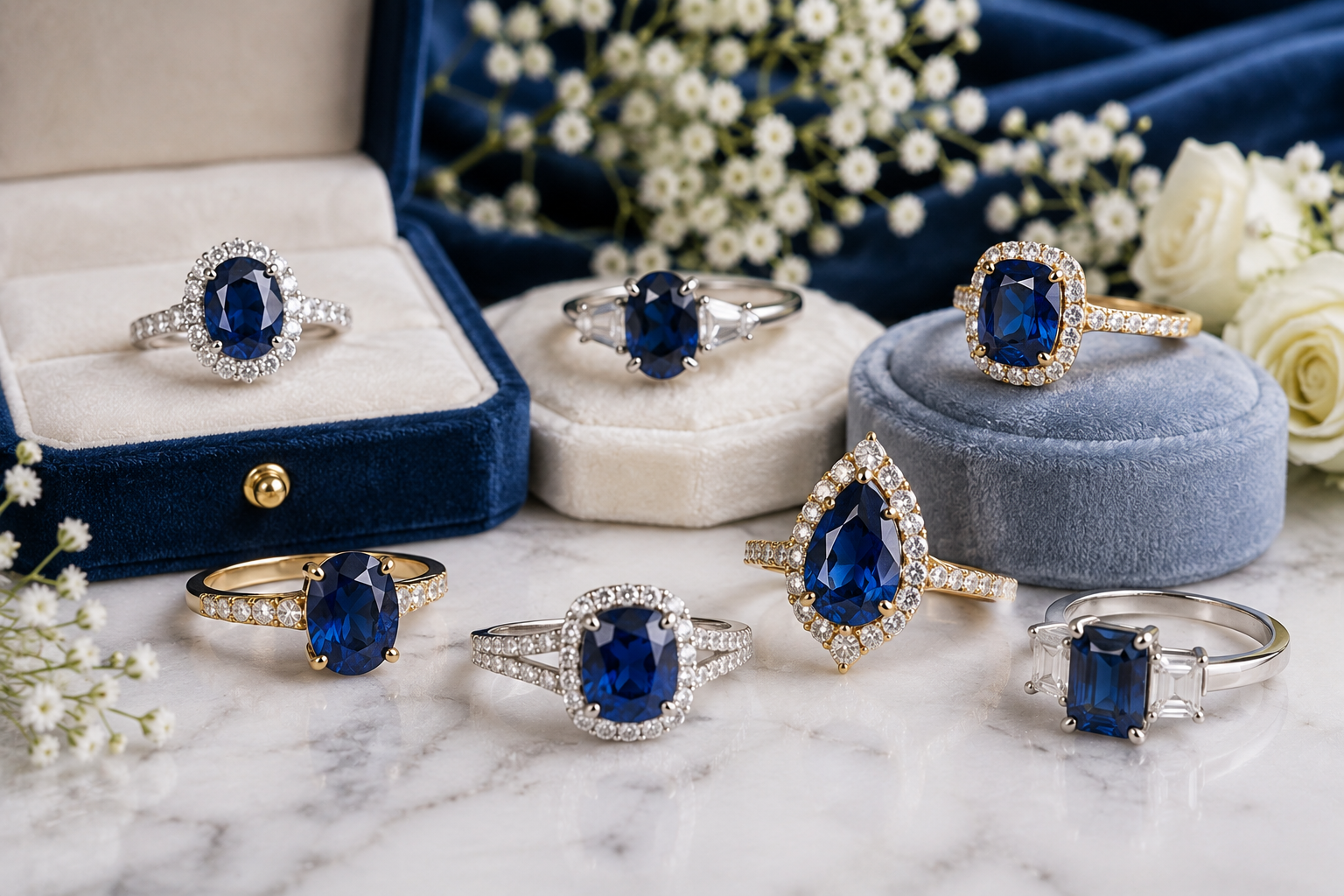 Top 10 Non-Diamond Engagement Ring Types for a More Unique Proposal 4 Sapphire Engagement Rings 1 Top 10 Non-Diamond Engagement Ring Types for a More Unique Proposal - 4