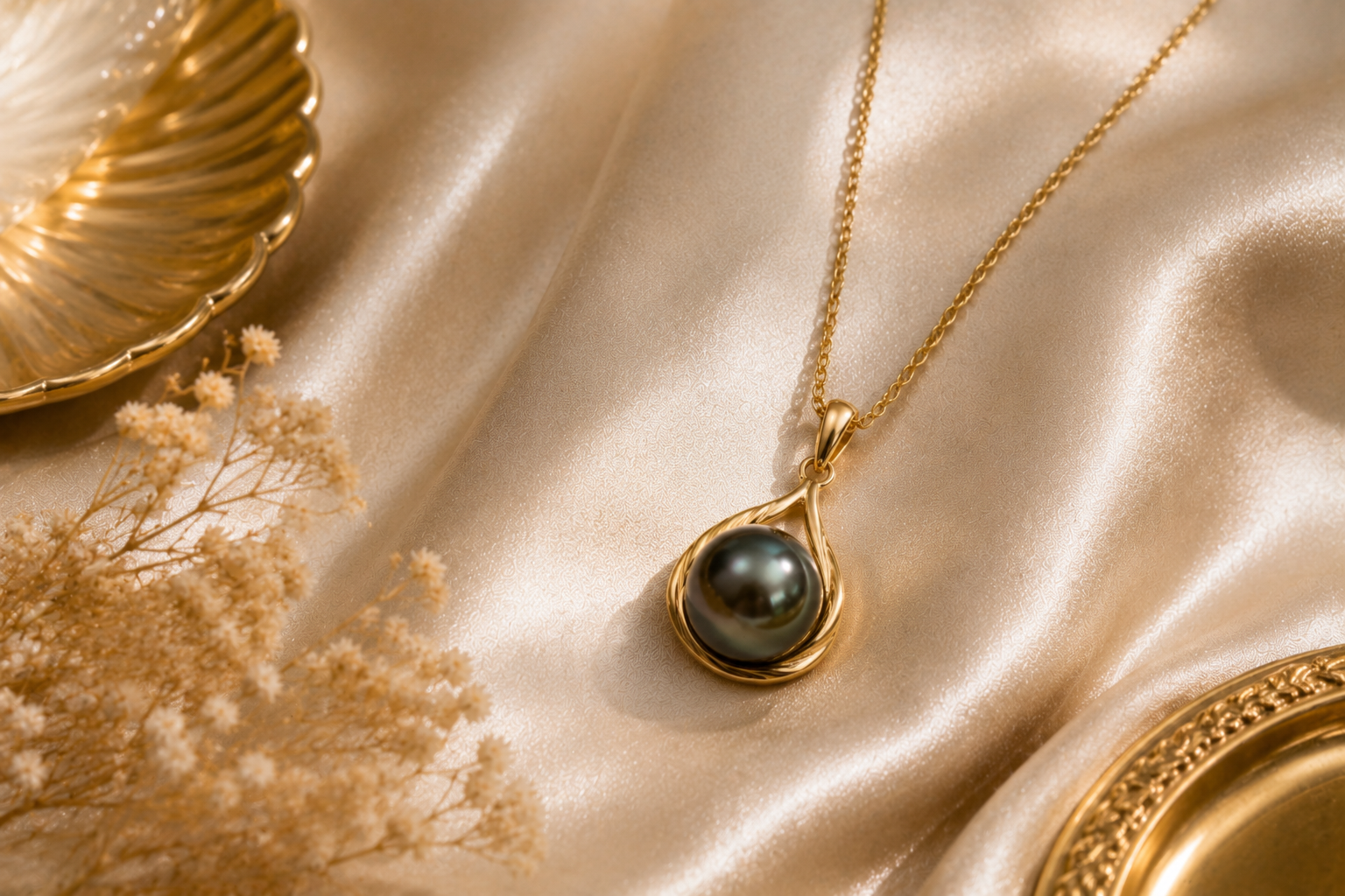 Top 16 Pearl Gold Necklace Designs 12 Tahitian Pearl Gold Pendant Necklace Top 16 Pearl Gold Necklace Designs - 12