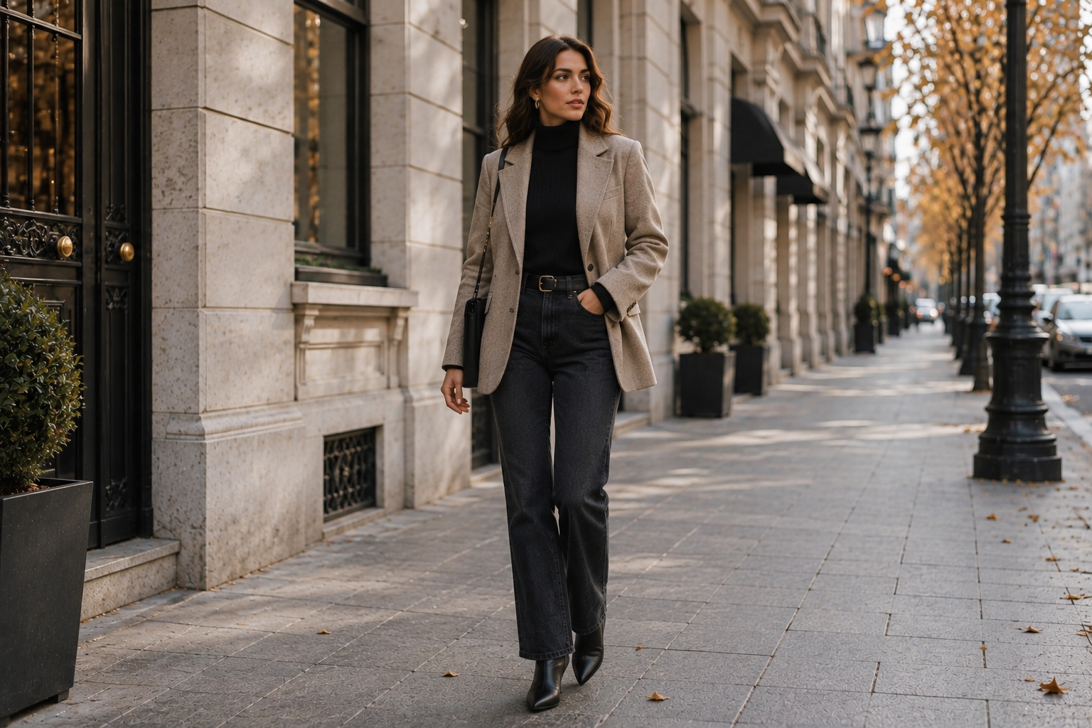 Tailored Blazer with Turtleneck and Dark Jeans 7 Casual Winter Outfits for Elegant Ladies in 2027 - 7
