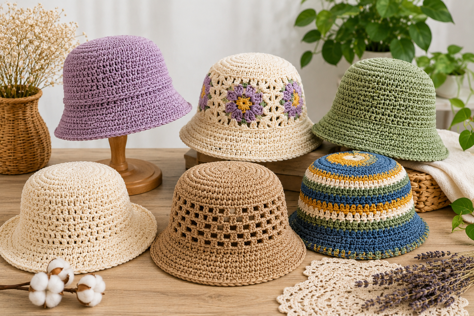 Stunning Crochet Patterns To Decorate Your Home & Make Accessories 19 Trendy Crochet Bucket Hat Stunning Crochet Patterns To Decorate Your Home & Make Accessories - 19 crochet patterns