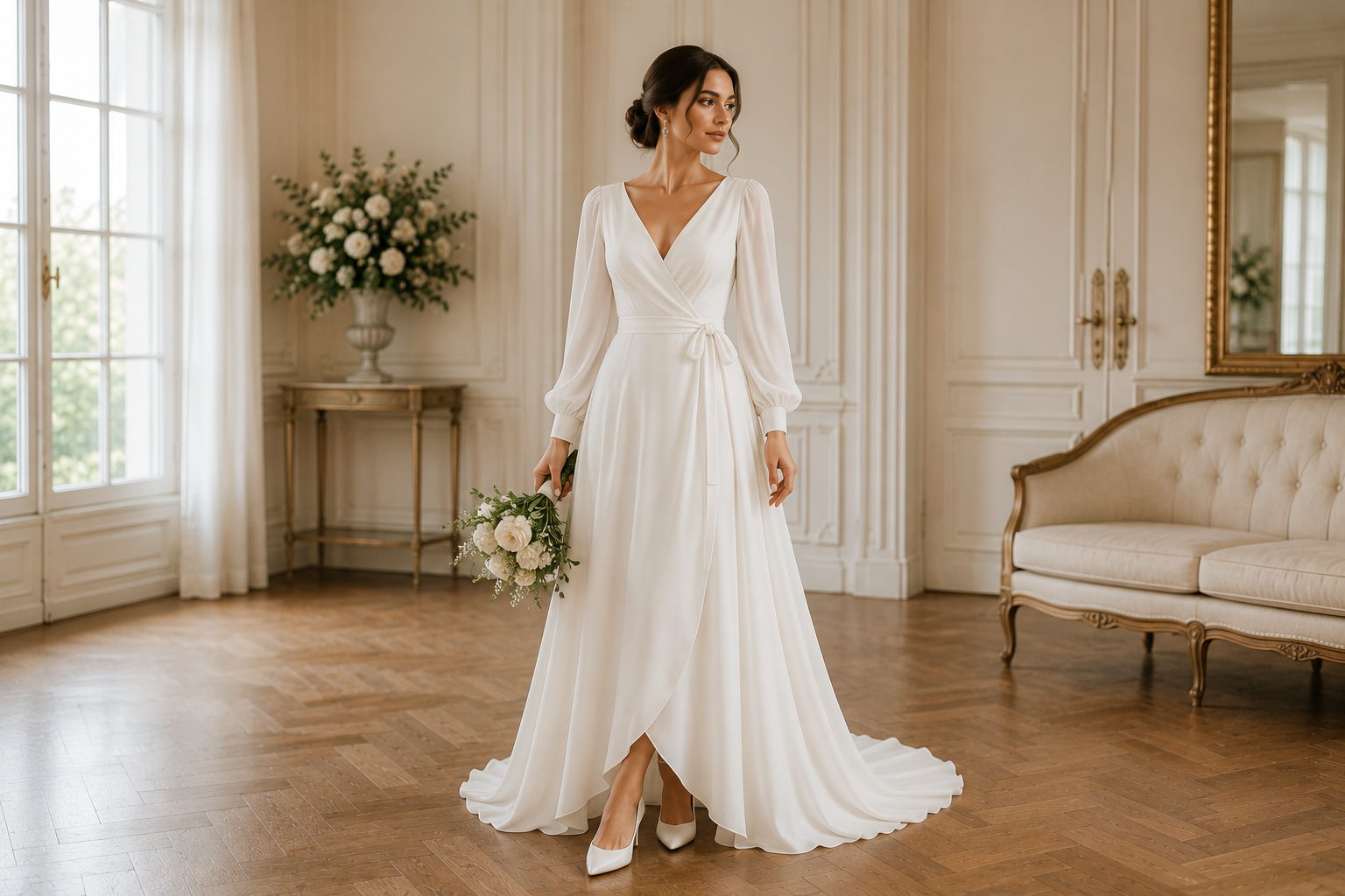 12 Most Flattering Wedding Dresses Brides-to-be Need to See 15 Wrap Style Wedding Dress 12 Most Flattering Wedding Dresses Brides-to-be Need to See - 15