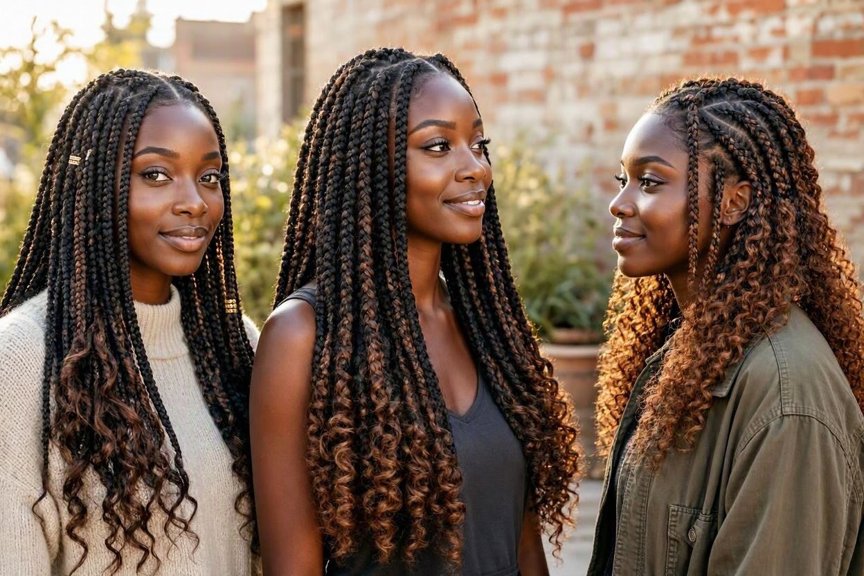Braids with Curly or Boho Inspired Ends Top 10 Cutest Hairstyles for Black Girls - 7 cute hairstyles for black girls