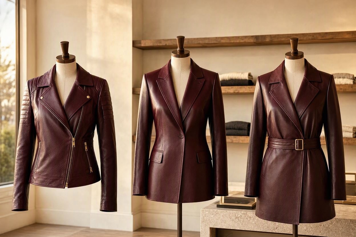 Burgundy Leather Jackets for Rich Sophisticated Color 1 10 Most Stylish Leather Jacket Trends for Women - 7 leather jackets