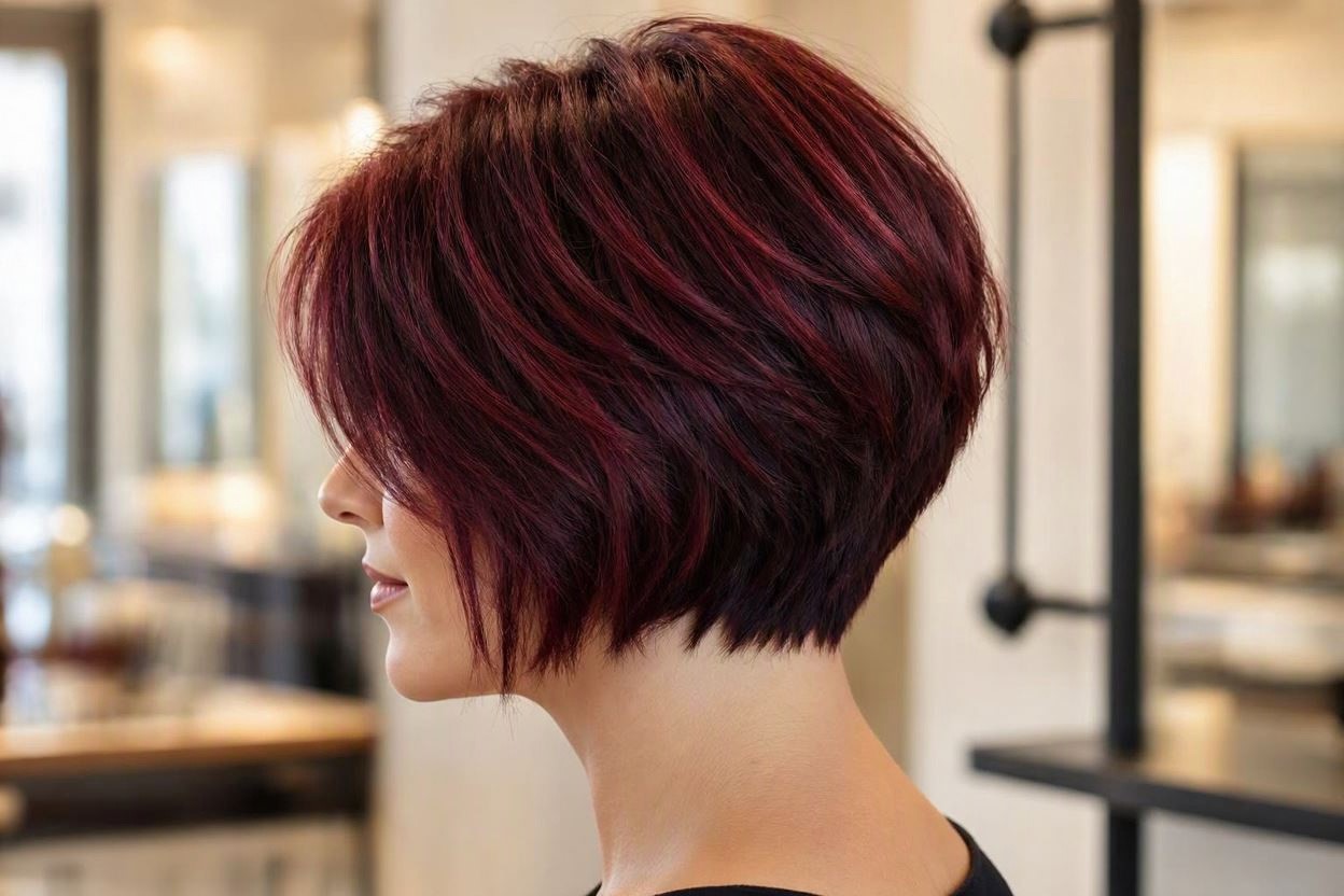 Burgundy and Wine Red for Luxurious Depth 12 Marvelous Color Ideas for Women with Short Hair - 8