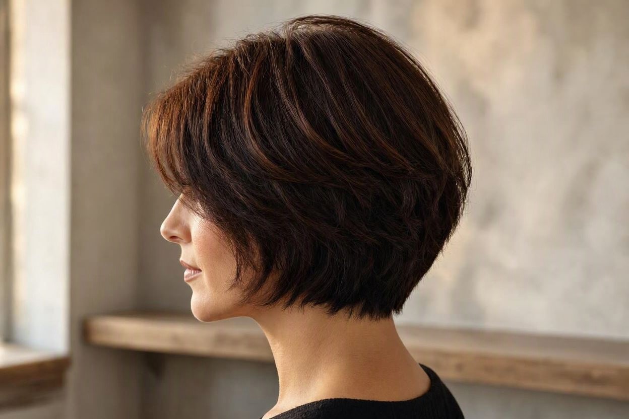 Chocolate Brown for Rich Sophisticated Depth 12 Marvelous Color Ideas for Women with Short Hair - 5