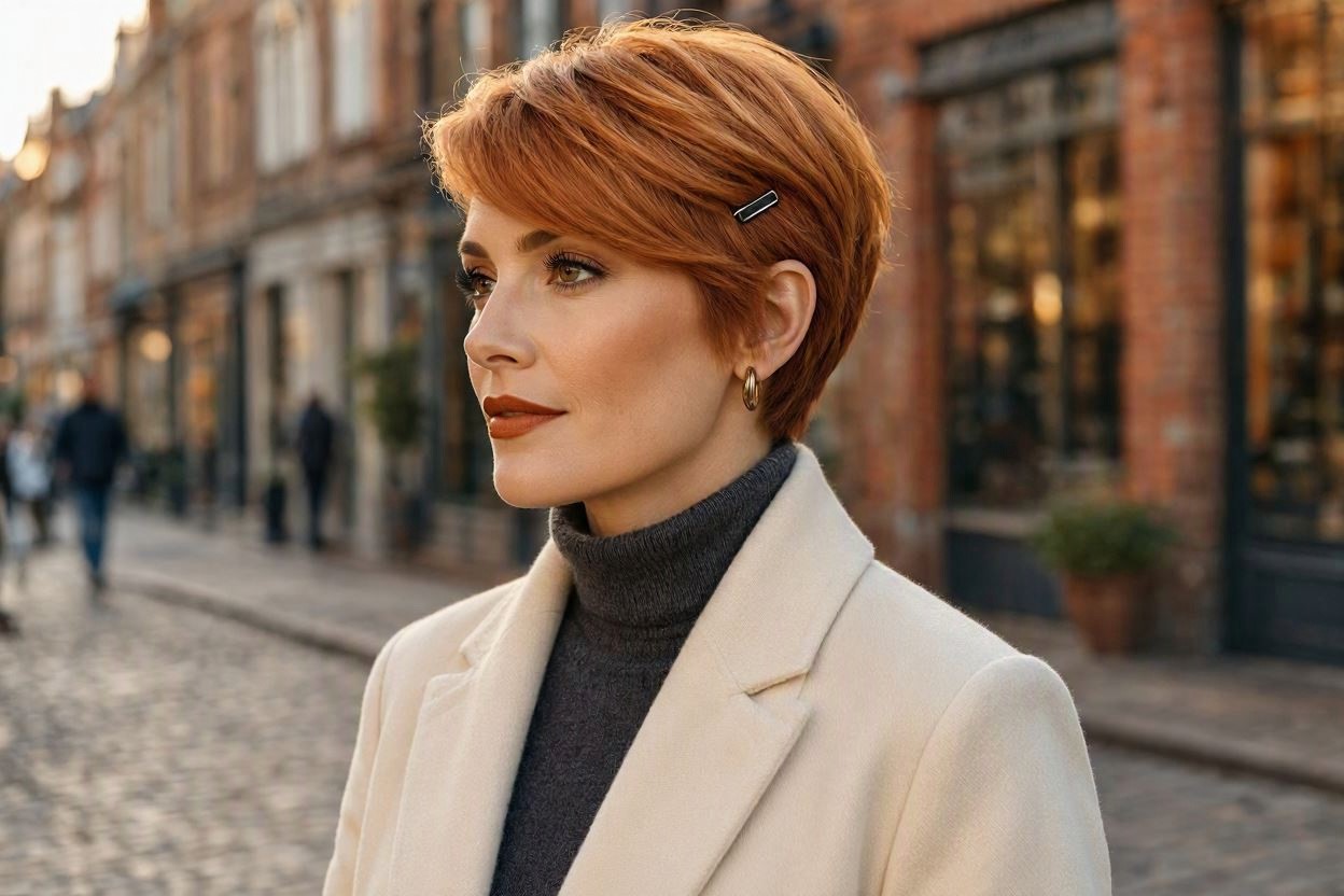 Copper Red for a Warm Fashion Forward Look 12 Marvelous Color Ideas for Women with Short Hair - 7
