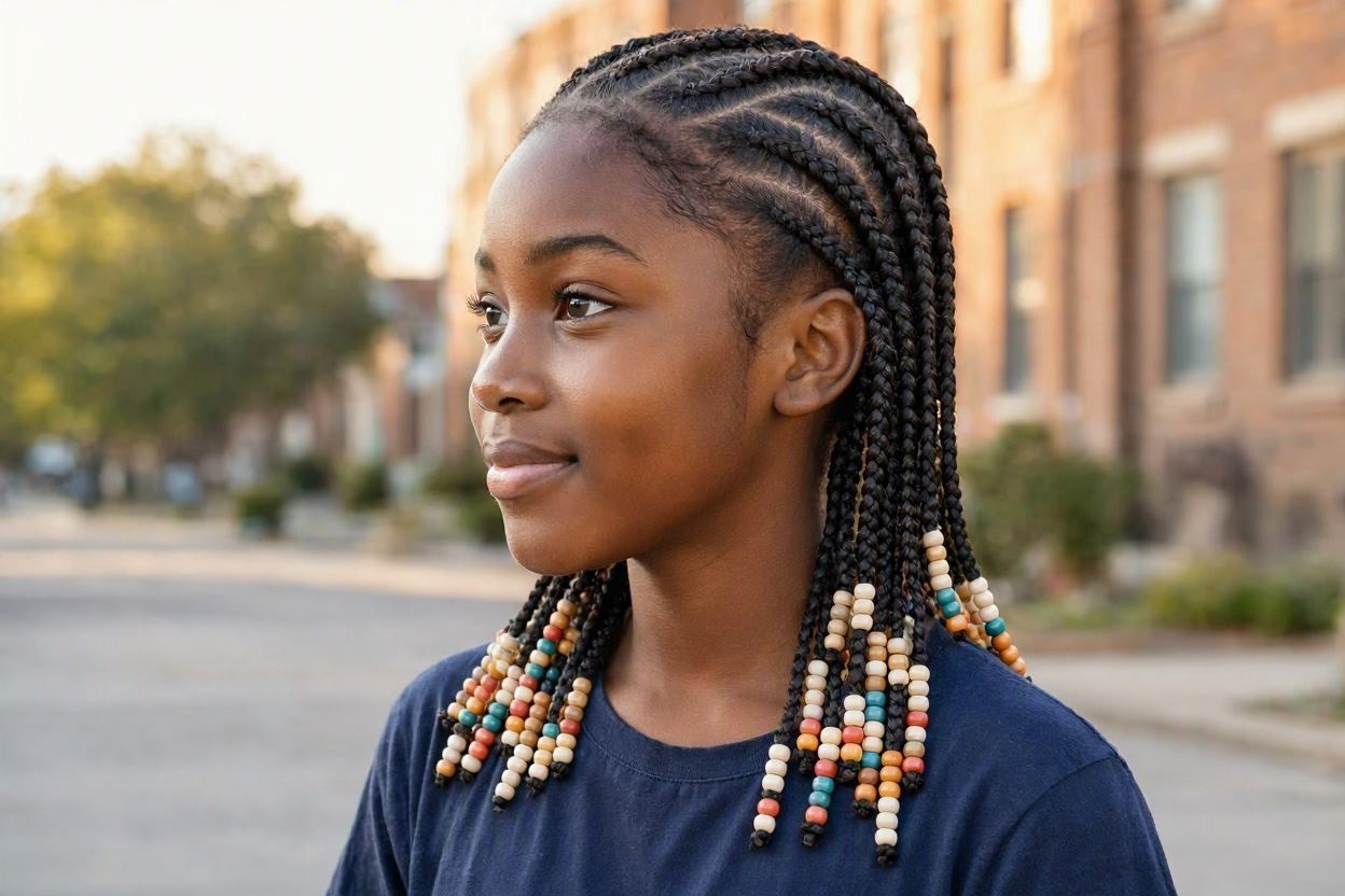 Cornrows with Beaded Ends Top 10 Cutest Hairstyles for Black Girls - 3 cute hairstyles for black girls