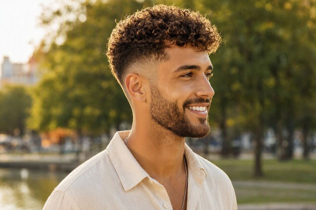 Latest 15 Men’s Hair Trends Coming for Spring & Summer 9 Curly Top Fade to Showcase Natural Latest 15 Men’s Hair Trends Coming for Spring & Summer - 9
