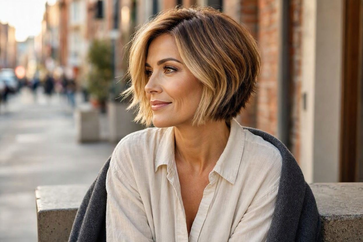 Dimensional Bronde for a Versatile Low Maintenance Look 12 Marvelous Color Ideas for Women with Short Hair - 14