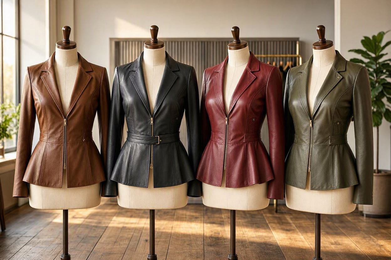Feminine Peplum Leather Jackets for Defined Waists 10 Most Stylish Leather Jacket Trends for Women - 10 leather jackets