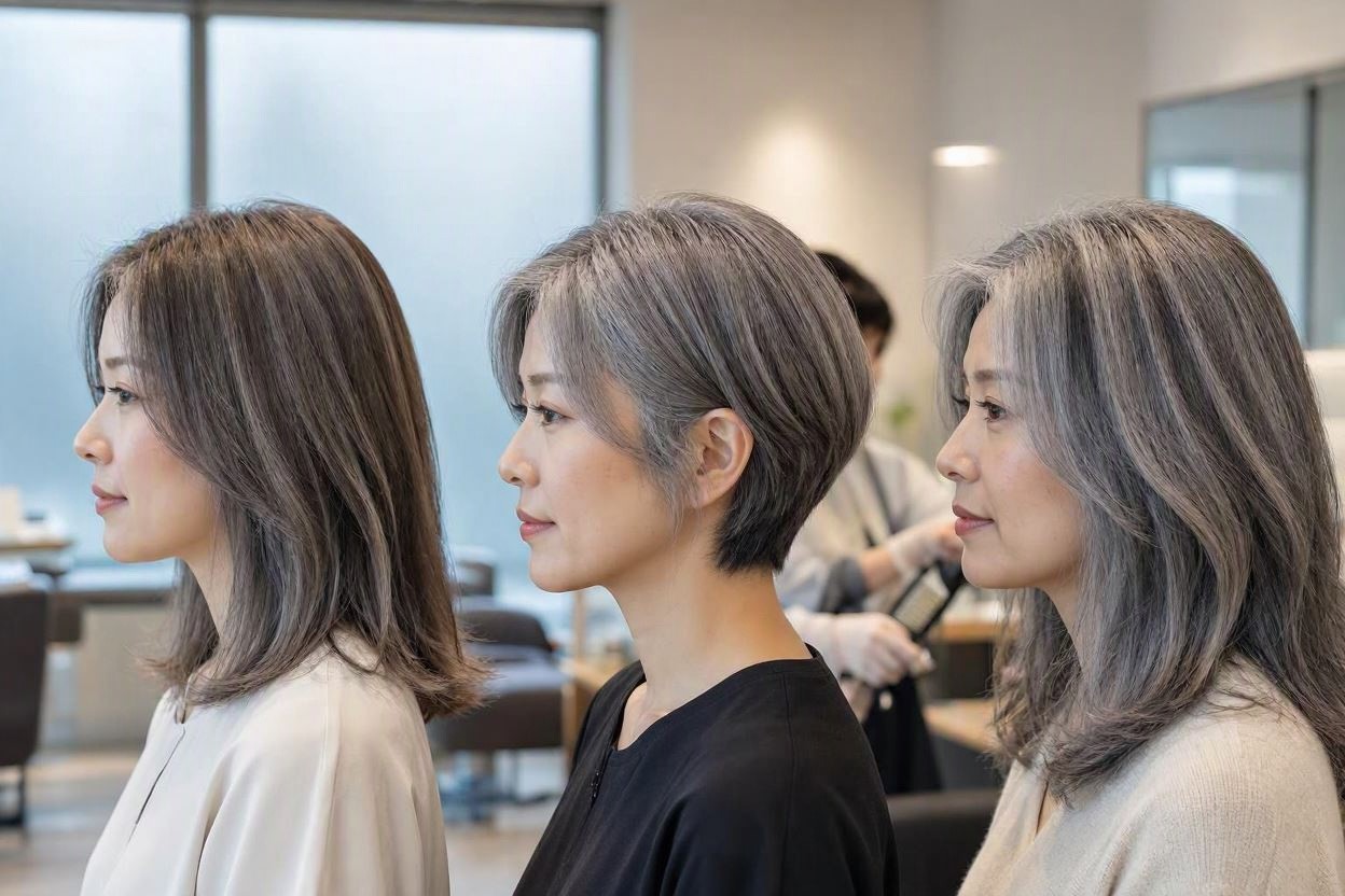 10 Hottest Hair Color Trends to Cover Gray Hair 6 French Gray Blending for a Customized Transition 10 Hottest Hair Color Trends to Cover Gray Hair - 6