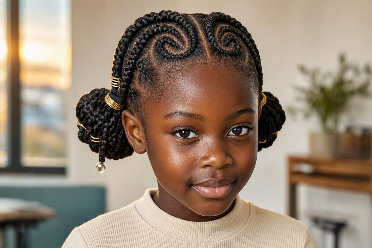 Heart Shaped Cornrows for a Creative Style Top 10 Cutest Hairstyles for Black Girls - 5 cute hairstyles for black girls