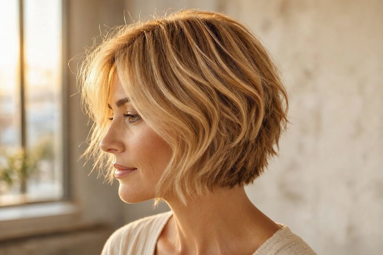 Honey Blonde Balayage for Warm Natural Dimension 12 Marvelous Color Ideas for Women with Short Hair - 3