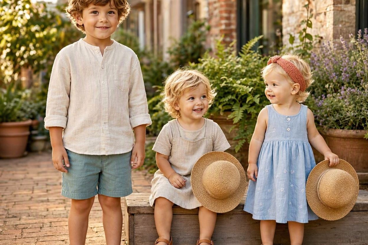 Children's Fashion Trends for Girls and Boys 14 Lightweight Linen Cotton and Breathable Fabrics Children's Fashion Trends for Girls and Boys - 14