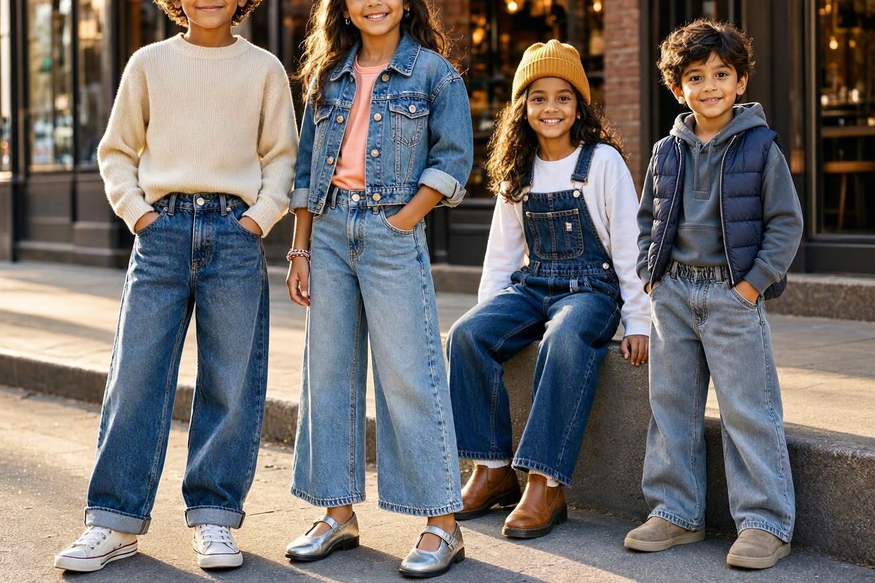 Children's Fashion Trends for Girls and Boys 9 Modern Denim and Wide Leg Jean Children's Fashion Trends for Girls and Boys - 9