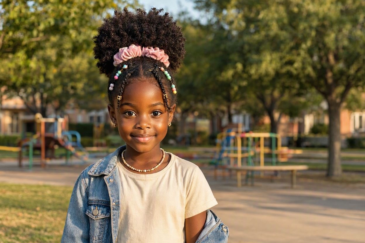 Natural Puff with Cute Hair Accessories Top 10 Cutest Hairstyles for Black Girls - 6 cute hairstyles for black girls