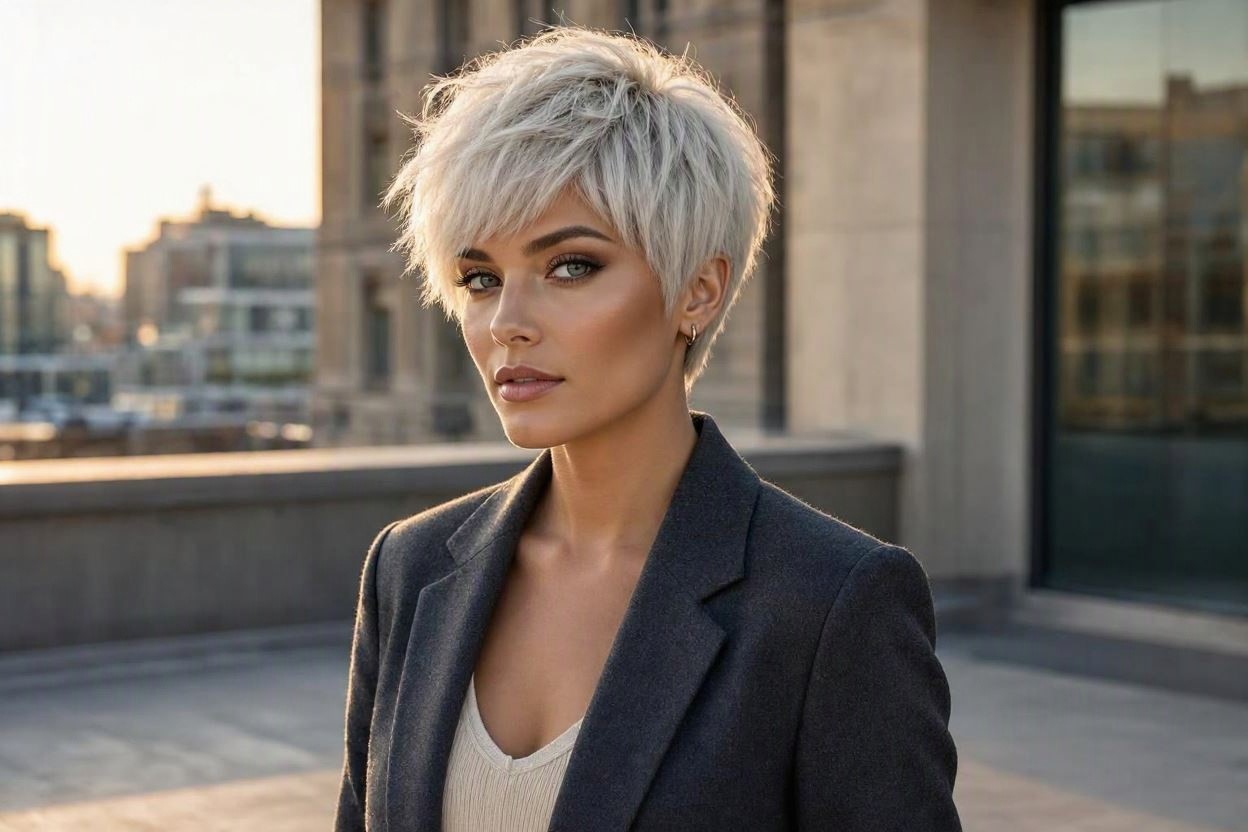 Platinum Blonde for a Bold Modern Statement 12 Marvelous Color Ideas for Women with Short Hair - 4