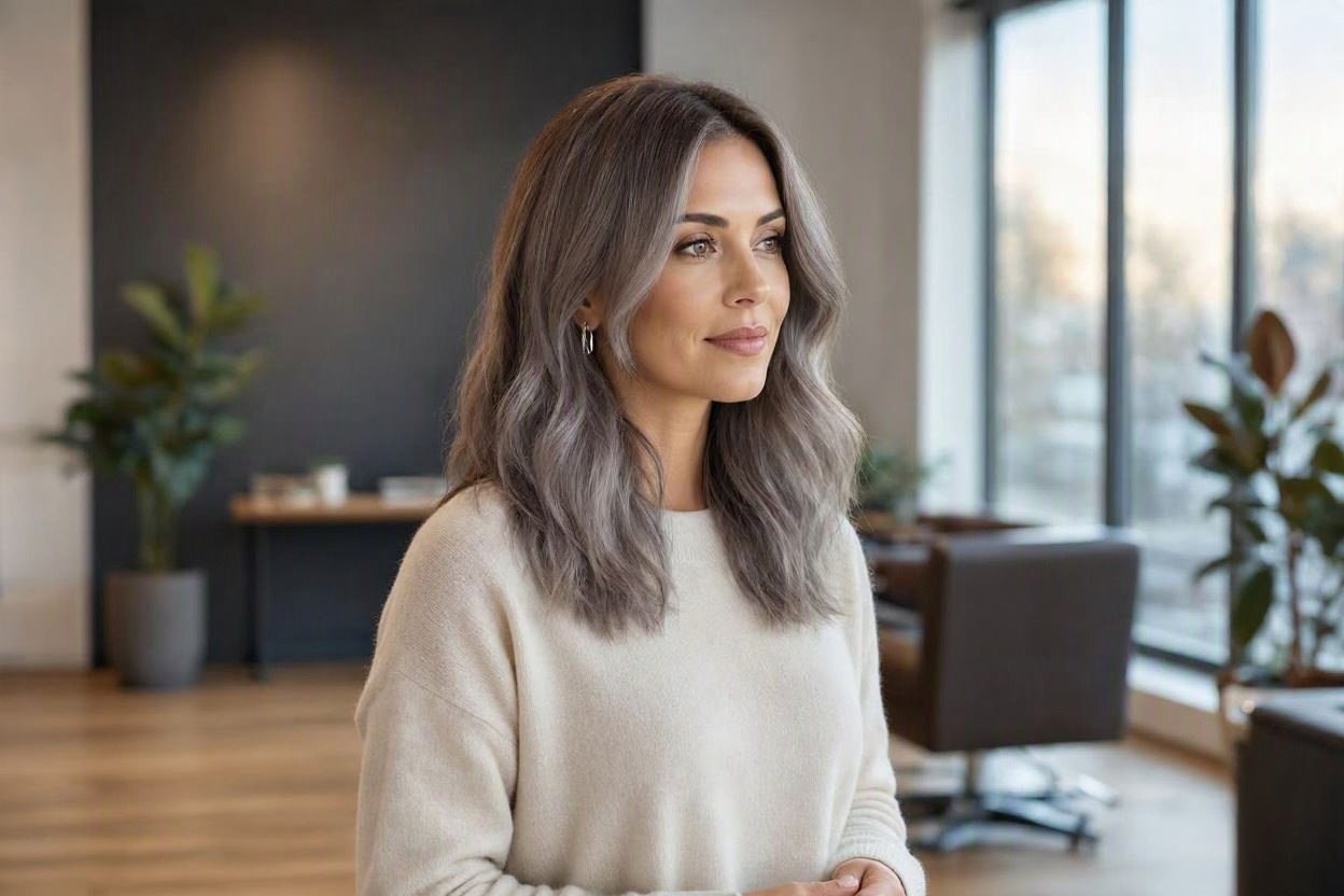 10 Hottest Hair Color Trends to Cover Gray Hair 12 Quiet Silver for a Low Maintenance Gray Transition 10 Hottest Hair Color Trends to Cover Gray Hair - 12