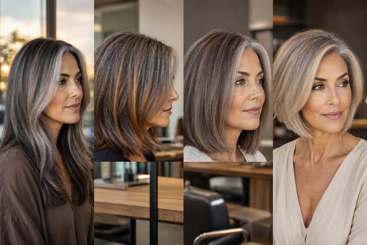 10 Hottest Hair Color Trends to Cover Gray Hair 11 Salt and Pepper Blending for Embracing Natural Gray 10 Hottest Hair Color Trends to Cover Gray Hair - 11