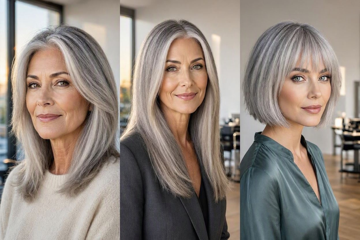 10 Hottest Hair Color Trends to Cover Gray Hair 4 Silver Blonde for a Chic Gray Blending Effect 10 Hottest Hair Color Trends to Cover Gray Hair - 4