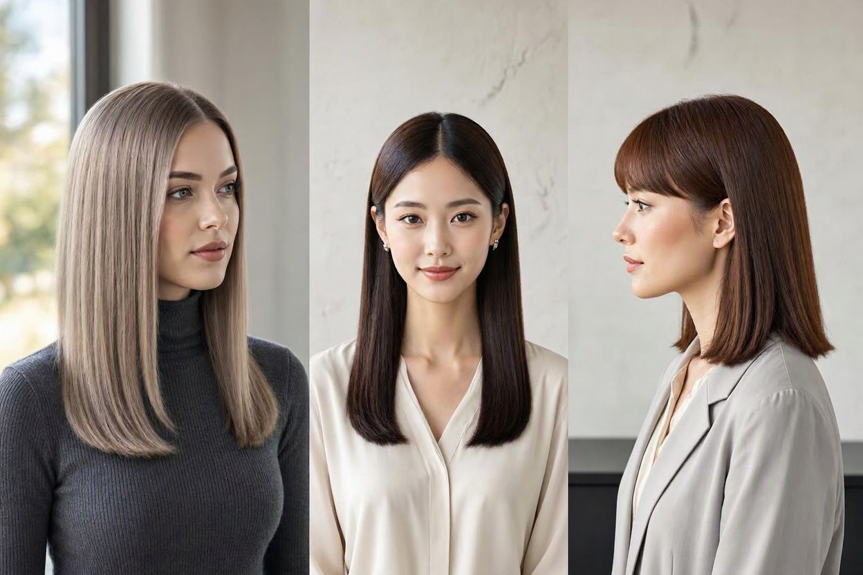 Completely Fashionable Medium Length Hairstyles 15 Sleek Straight Medium Length Hair for Minimalist Style Completely Fashionable Medium Length Hairstyles - 15