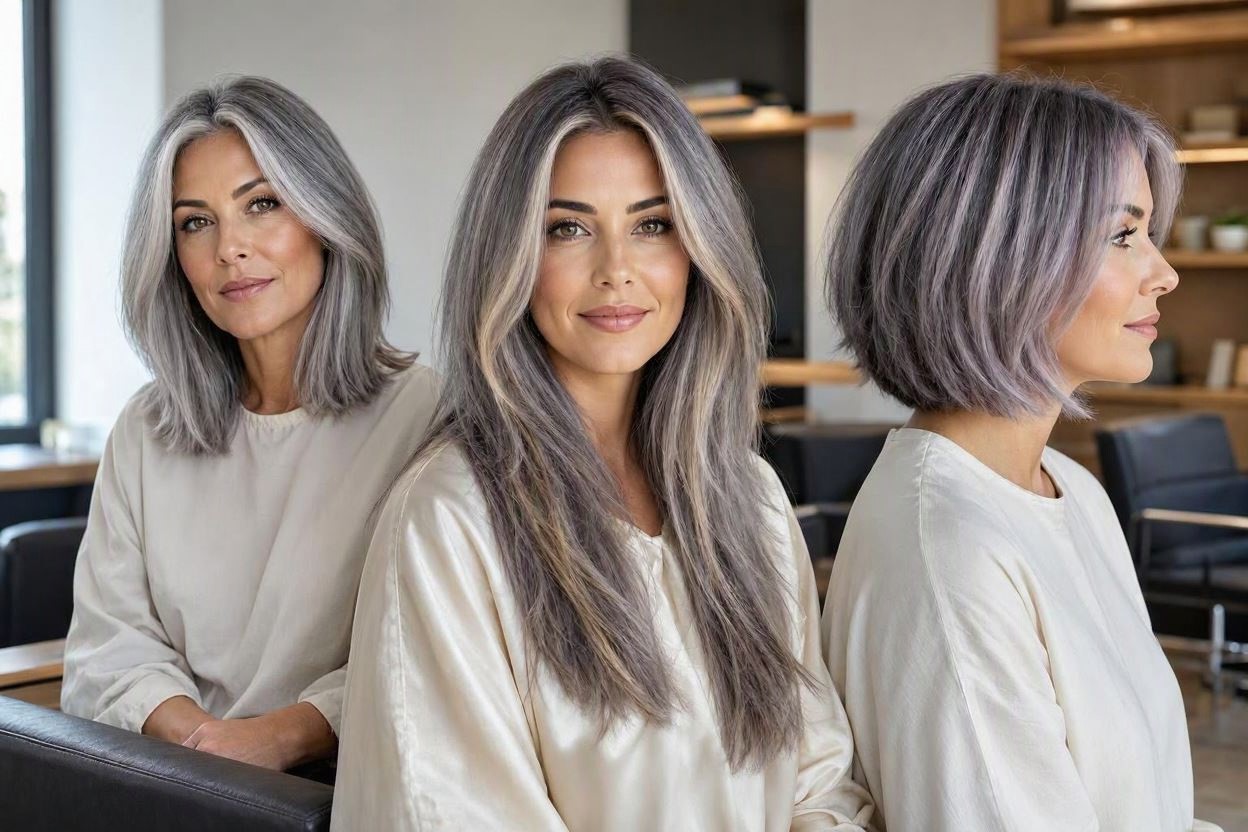 10 Hottest Hair Color Trends to Cover Gray Hair 5 Soft Gray Blending With Babylights 10 Hottest Hair Color Trends to Cover Gray Hair - 5