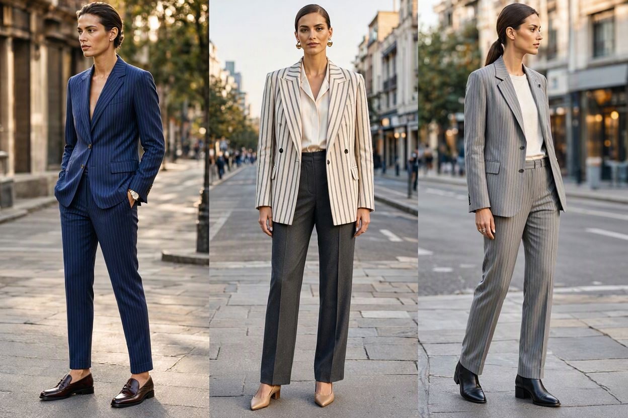 10 Elegant Striped Outfit Ideas and Ways to Wear Stripes 11 Striped Suit with Minimal Accessories 10 Elegant Striped Outfit Ideas and Ways to Wear Stripes - 11