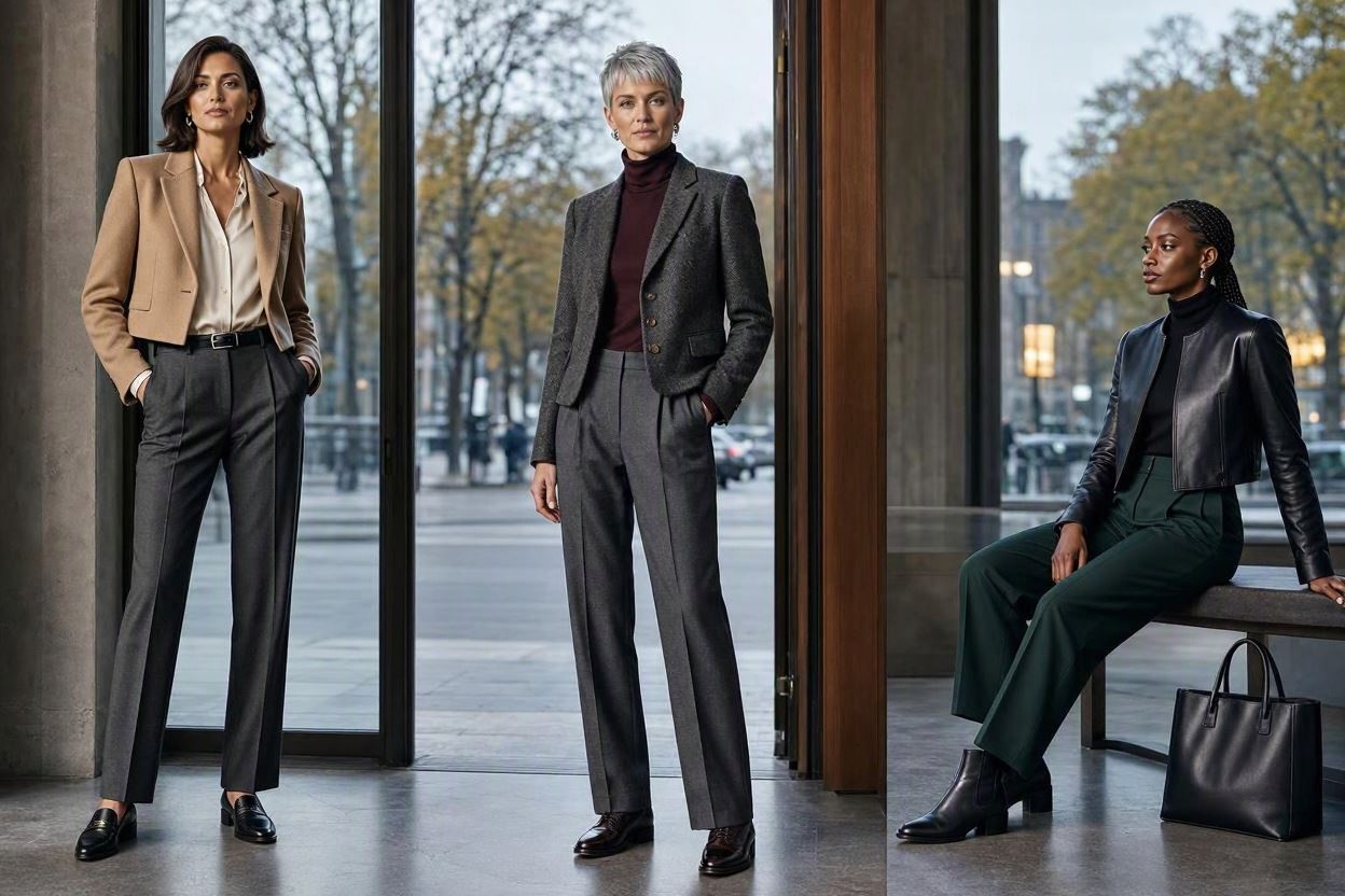 15 Elegant Work Outfit Ideas for Fall & Winter 16 Cropped Blazer with High Waisted Trousers 15 Elegant Work Outfit Ideas for Fall & Winter - 16