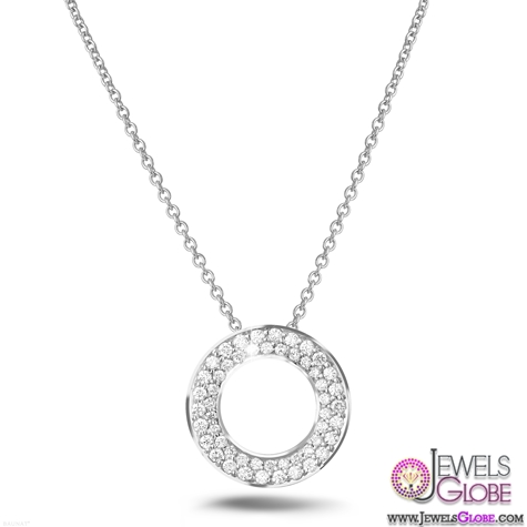 0.34 carat Pave Diamond Necklace Round diamond