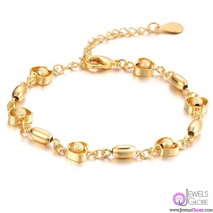 18K YELLOW GOLD Link Chain BRACELET For Women