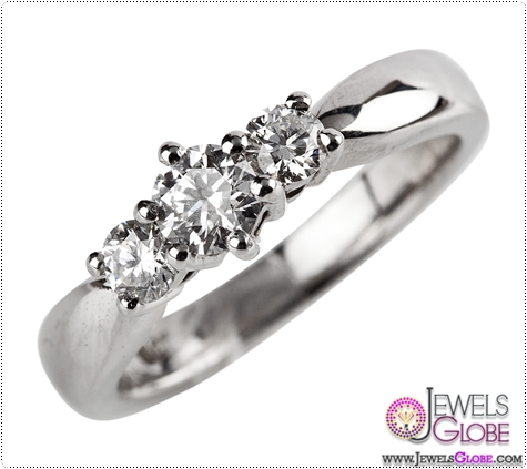 18ct white gold 3 stone engagement ring