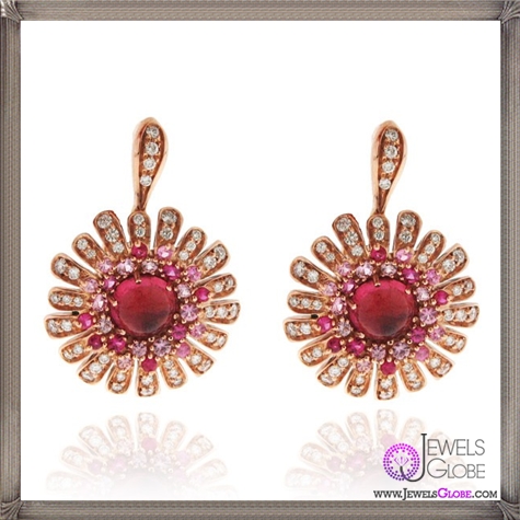 A-pair-of-18k-rose-gold-Roberto-Coin-flower-drop-earrings Best 18 Roberto Coin Earrings Designs
