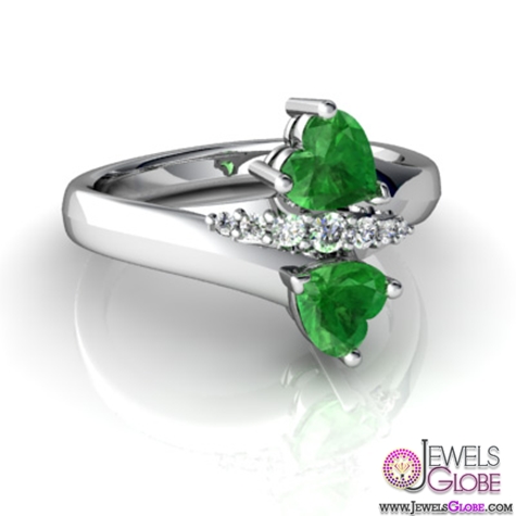 Antique Emerald Engagement And Wedding Rings