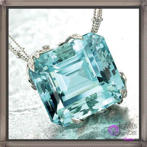 Aquamarine blue coloured gem
