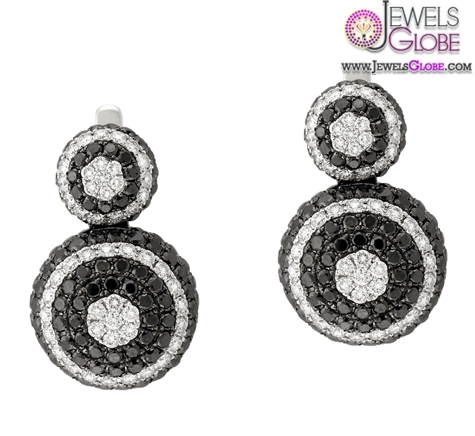 Black and white diamond earrings from Yael Designs' Mosaic Collection
