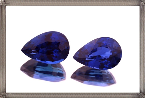 Blue Sapphire Pear Shape Pair - Tanzanite Loose Gemstones & Tanzanite