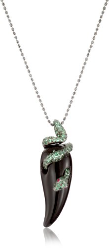 Borgioni Black Agate Snake Horn Necklace