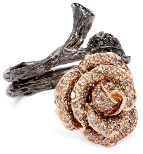 Borgioni Brown and Black Diamond Rose Ring