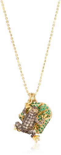 Borgioni Frog and Lilly pad Charm Necklace