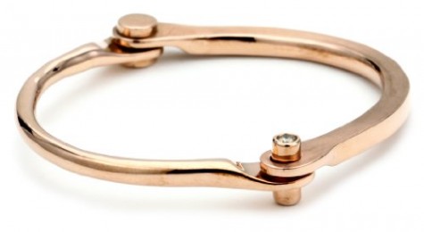 Borgioni Stud Rose Gold Handcuff Bangle Bracelet