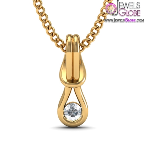 Diamond Pendant In 18Kt Yellow Gold for women