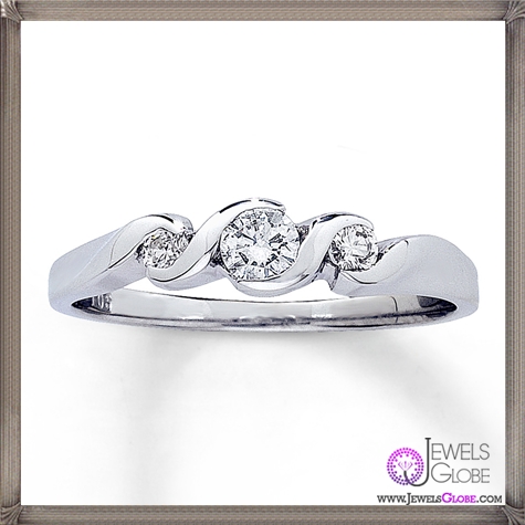Diamond Promise Ring Round-cut 14K White Gold